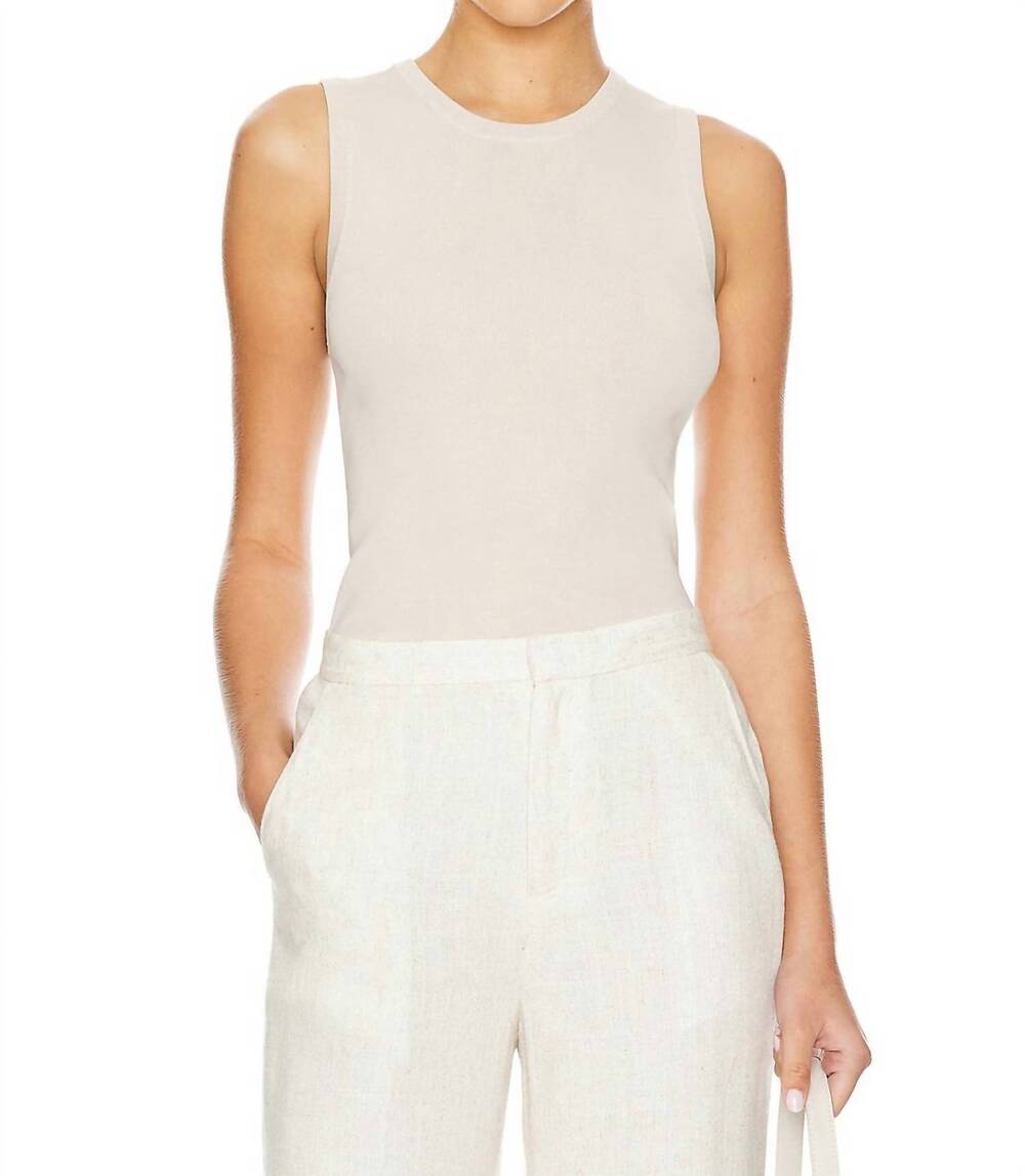 NEW RUE SOPHIE maillot sleeveless top in beige